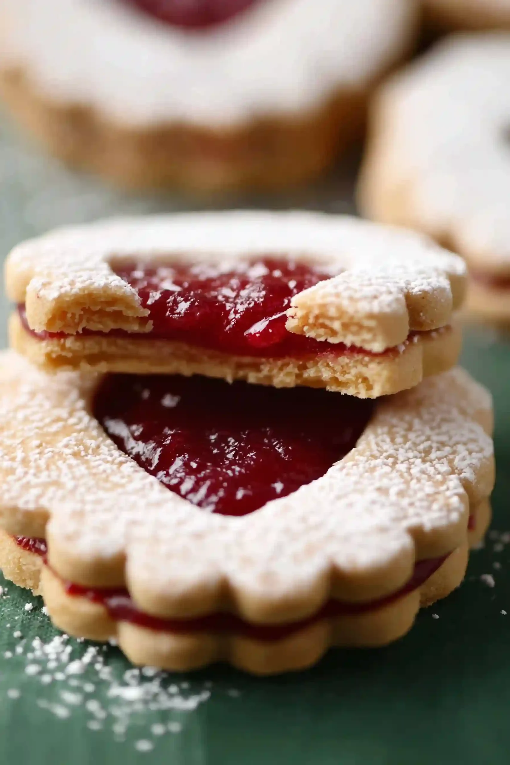 cranberry orange linzer cookies