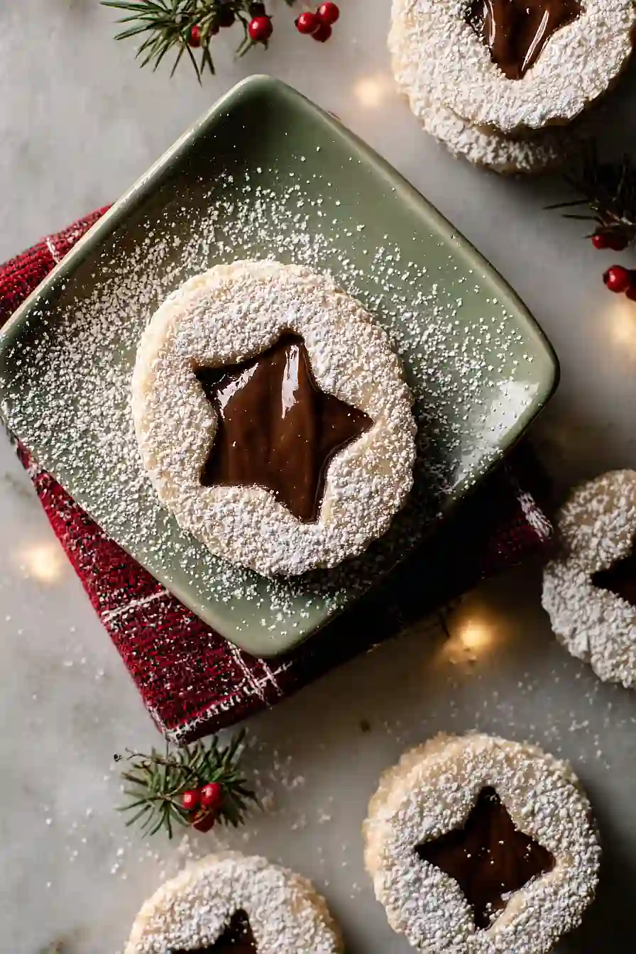 nutella linzer cookies