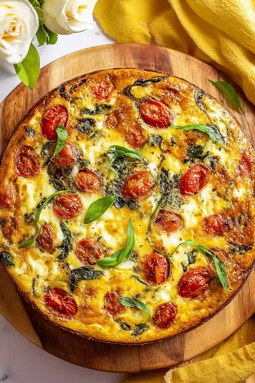 crustless tomato and basil quiche
