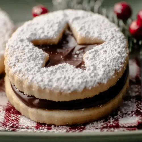 nutella linzer cookies