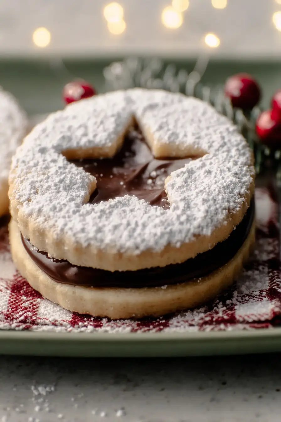 nutella linzer cookies