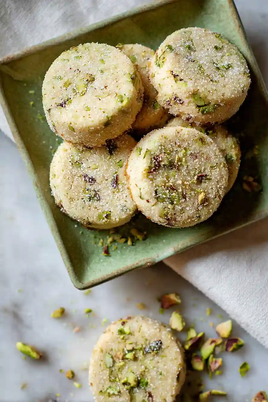pistachio shortbread cookies