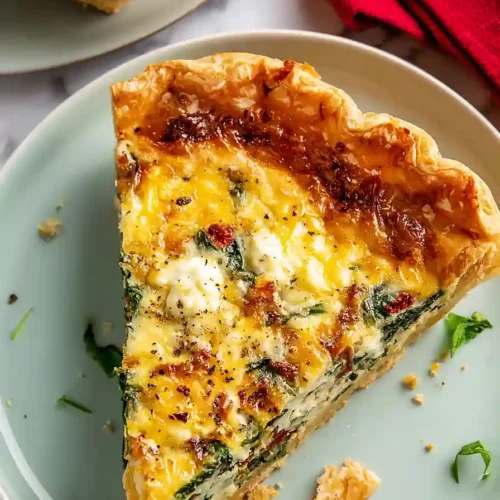 spinach, sun-dried tomato and basil puff pastry quiche