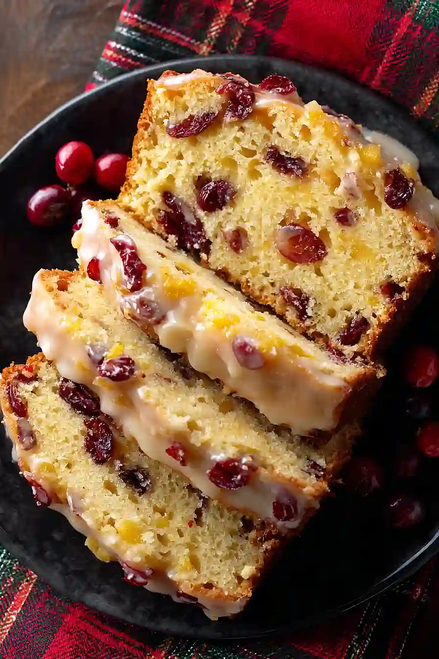 cranberry orange bread with grand marnier glaze