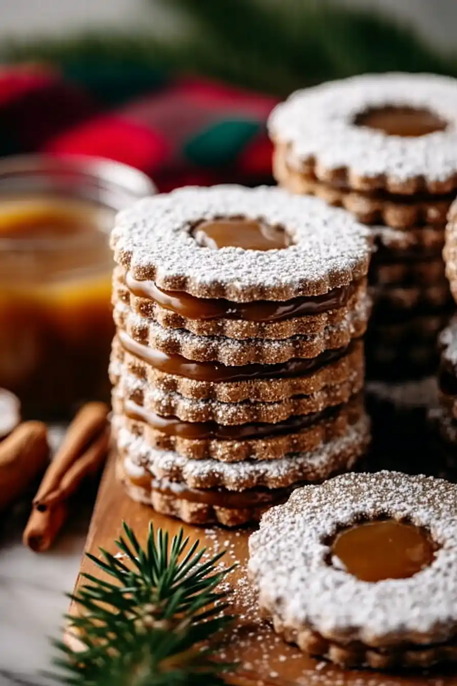 gingerbread linzer cookies