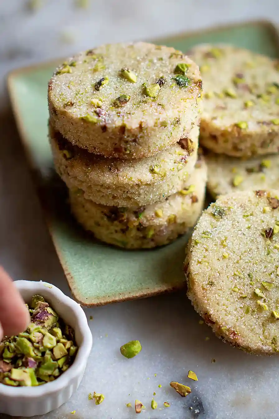 pistachio shortbread cookies