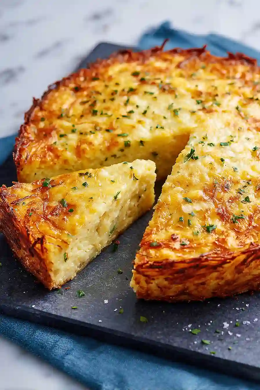 veggie quiche with hashbrown crust