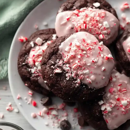 double chocolate peppermint bark cookies