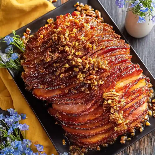 glazed maple pecan ham