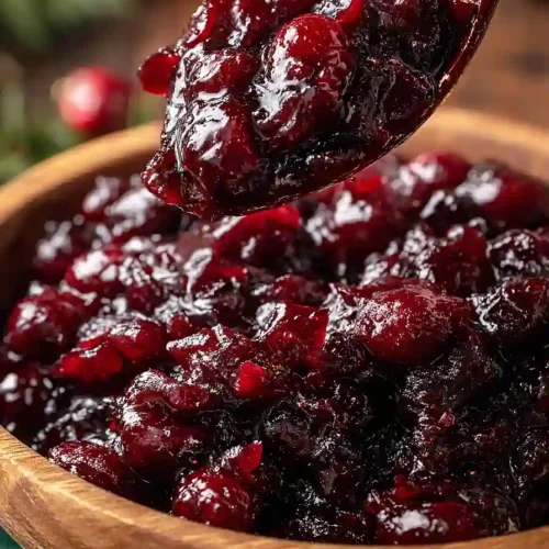 Spiced cranberry sauce with cinnamon and cloves
