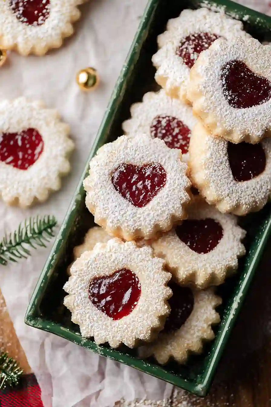 sugar plum linzer cookies