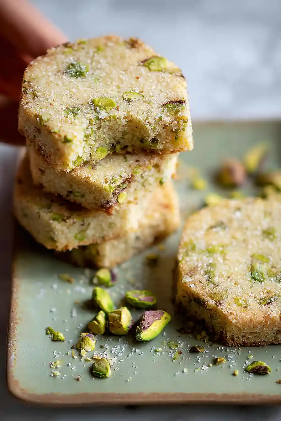 pistachio shortbread cookies