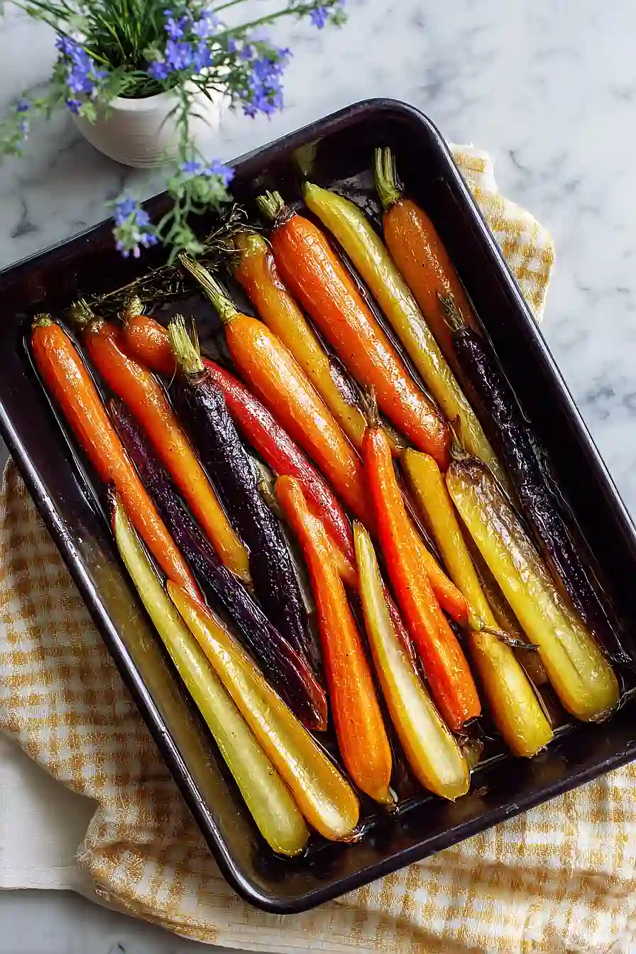 honey glazed rainbow carrots