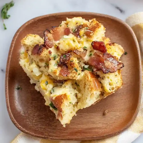 bacon, egg and cheese strata