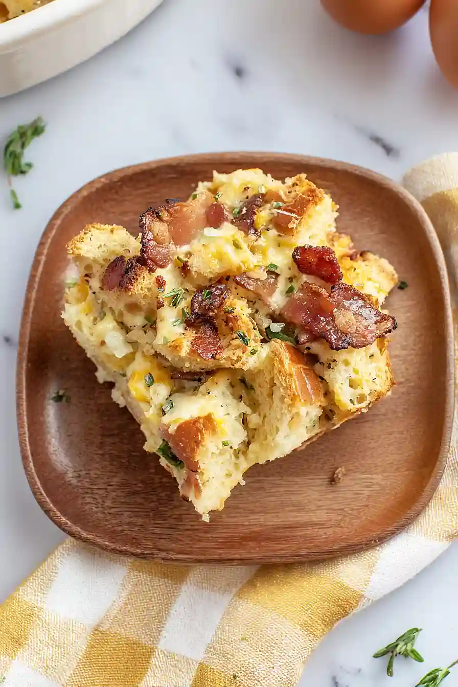 bacon, egg and cheese strata