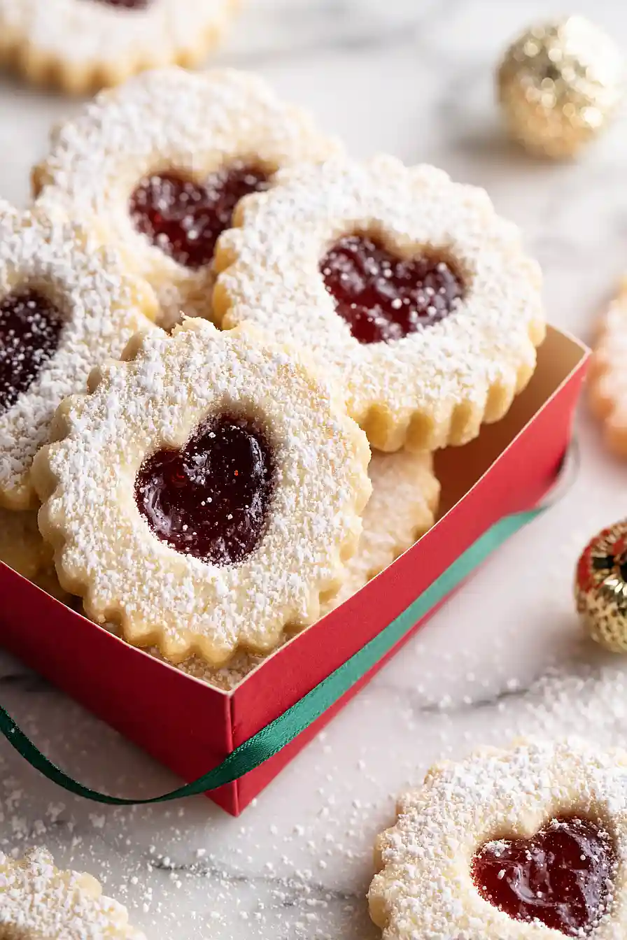 sugar plum linzer cookies