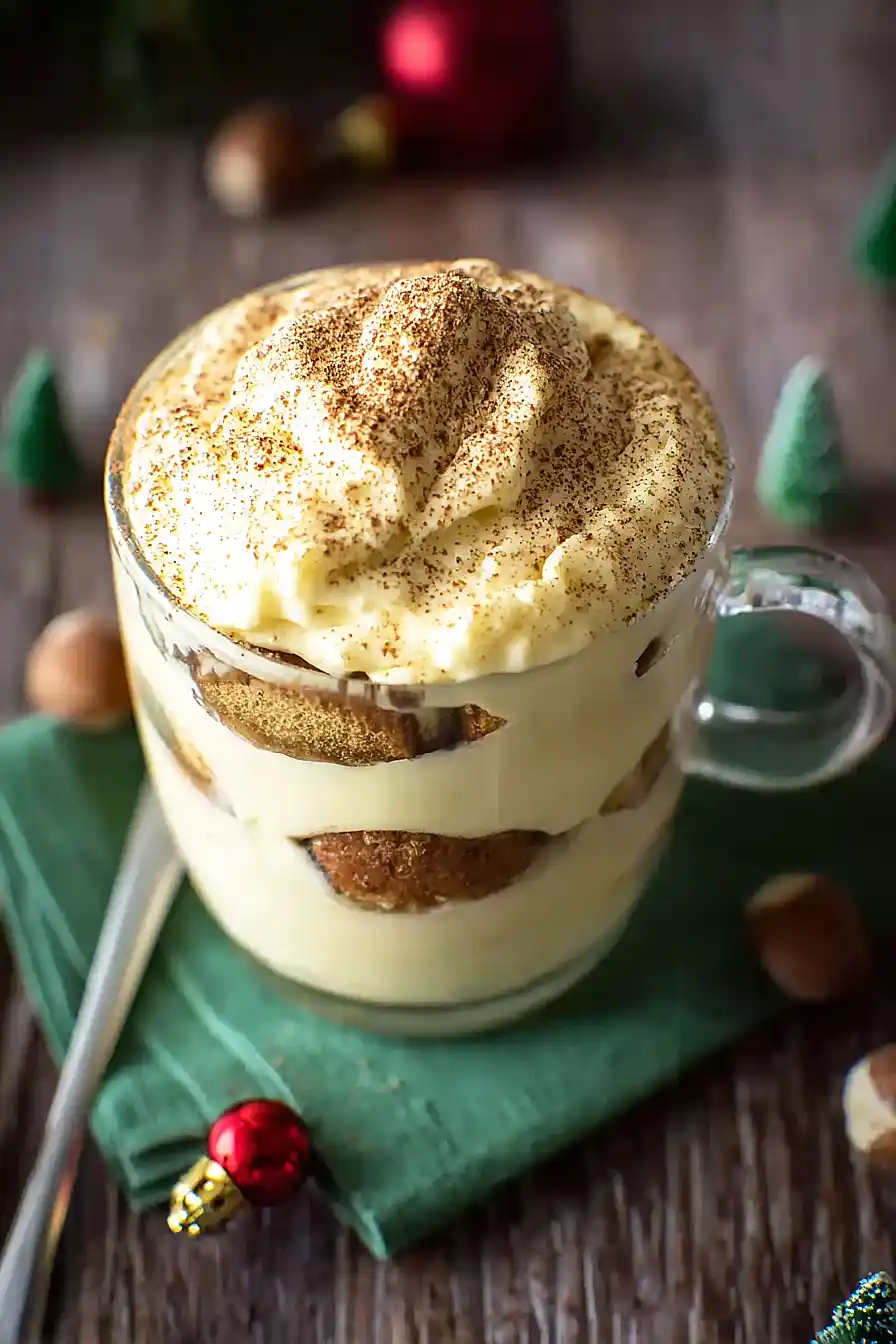 Eggnog tiramisu