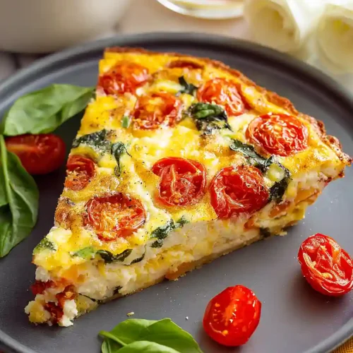 crustless tomato and basil quiche
