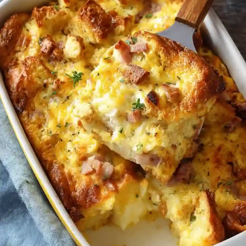 egg and cheese strata