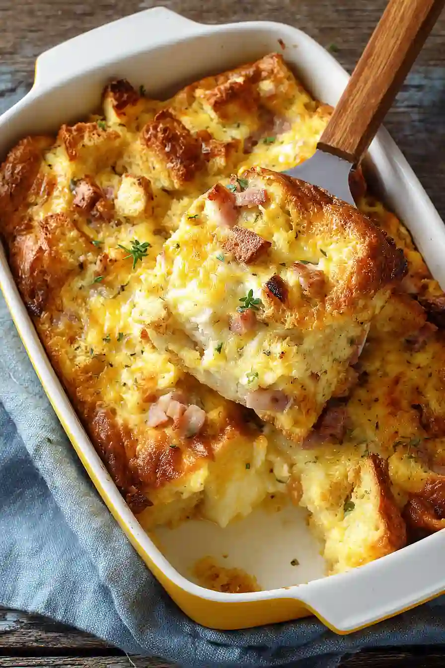 egg and cheese strata