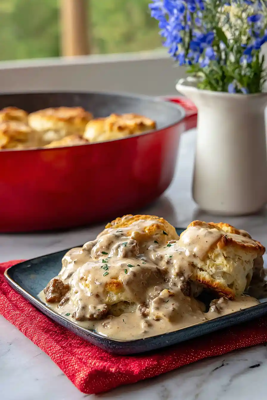 dutch oven biscuits and gravy