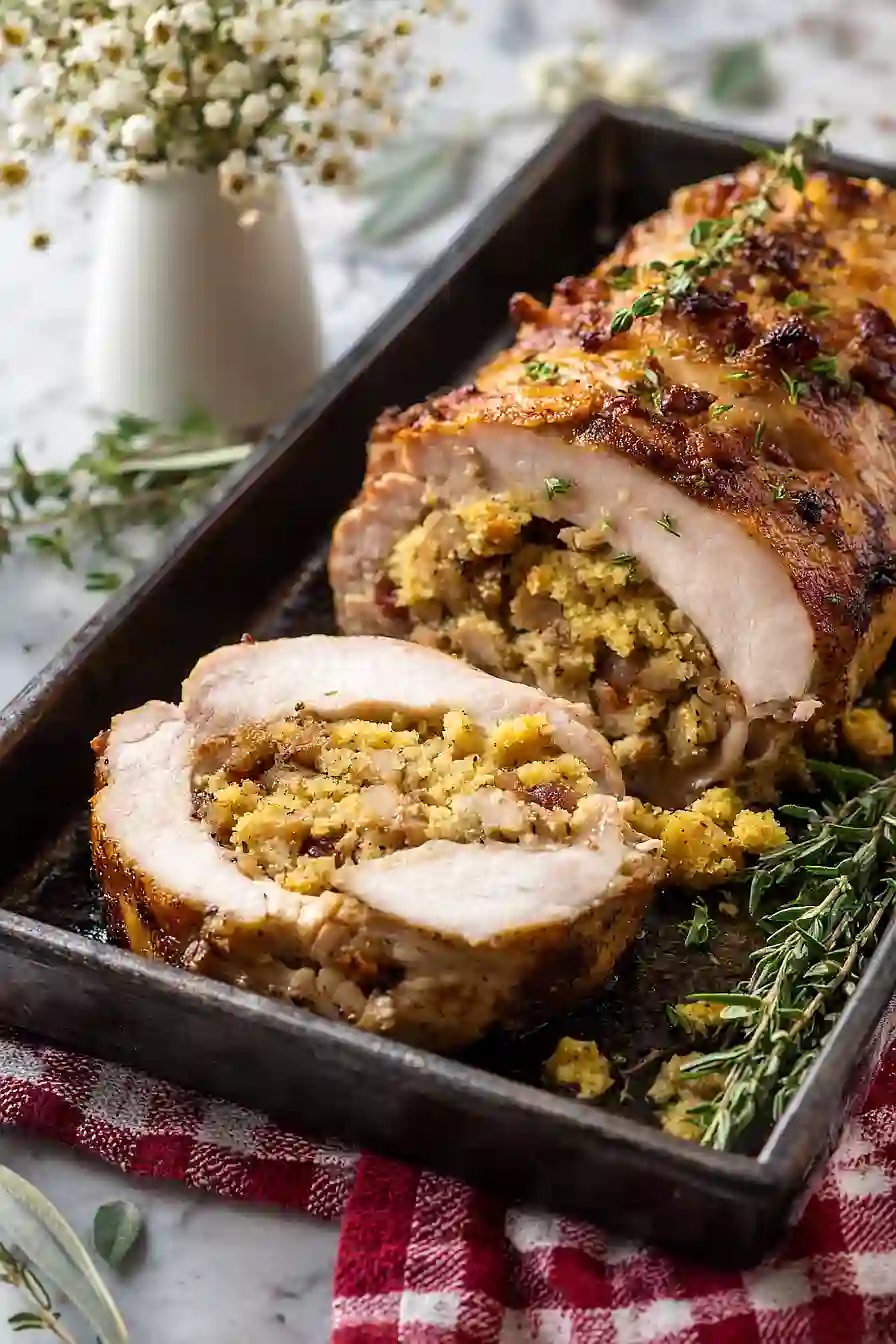 pork loin with cornbread stuffing