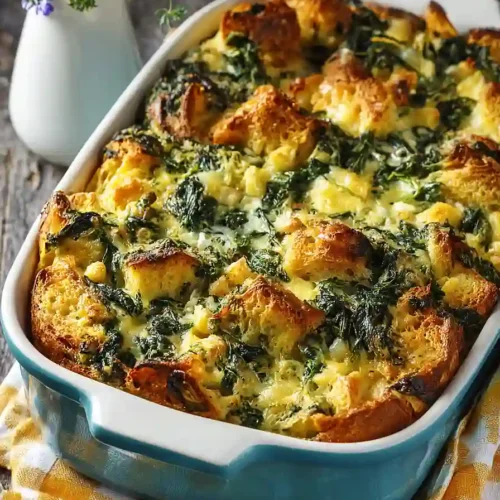 spinach and cheese strata