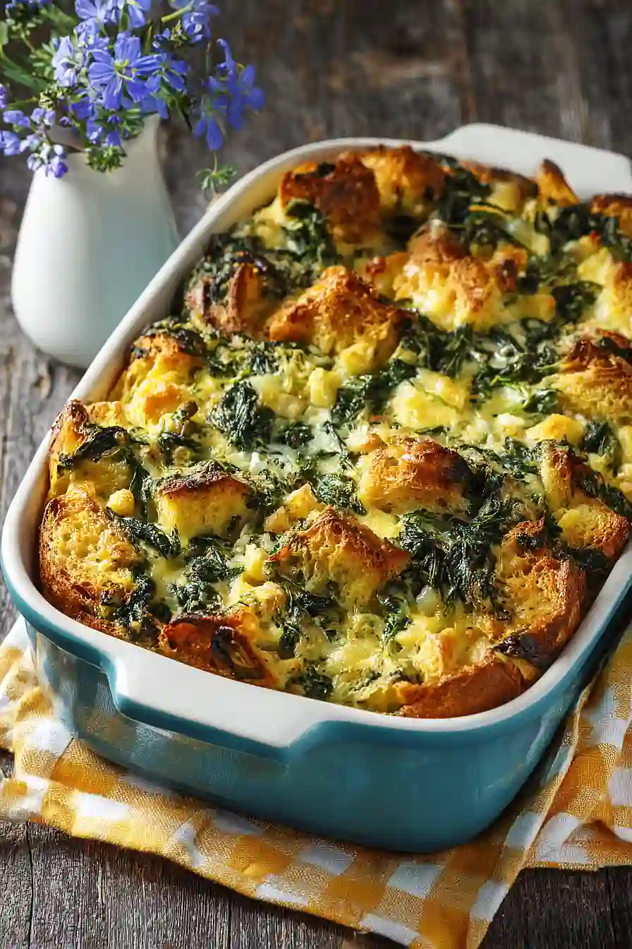 spinach and cheese strata