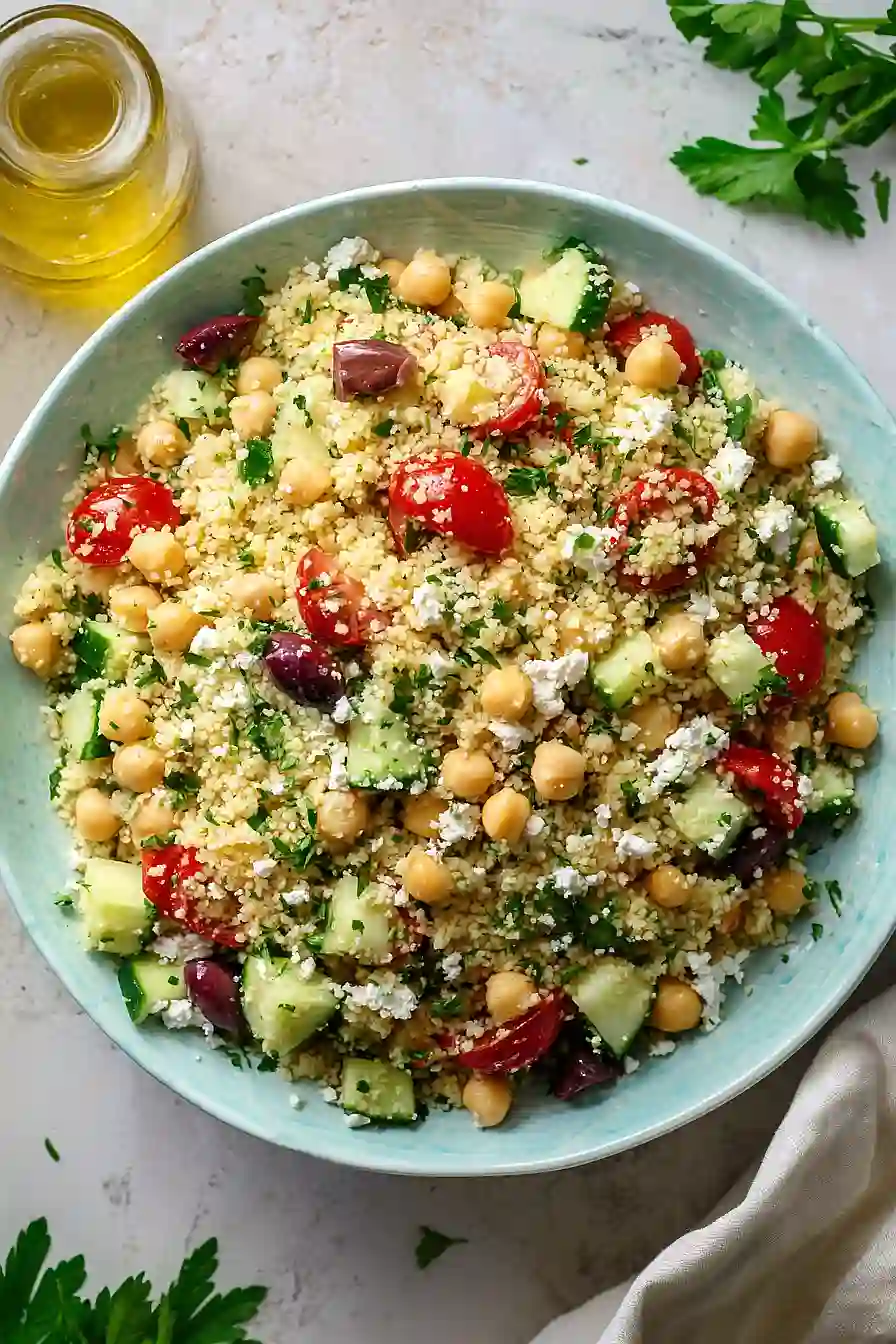 mediterranean couscous chickpea salad