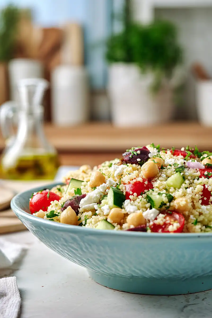 mediterranean couscous chickpea salad