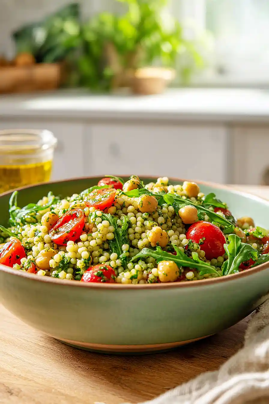vegan mediterranean couscous salad