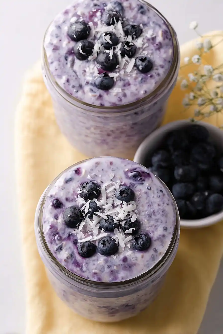 blueberry overnight oats with coconut milk