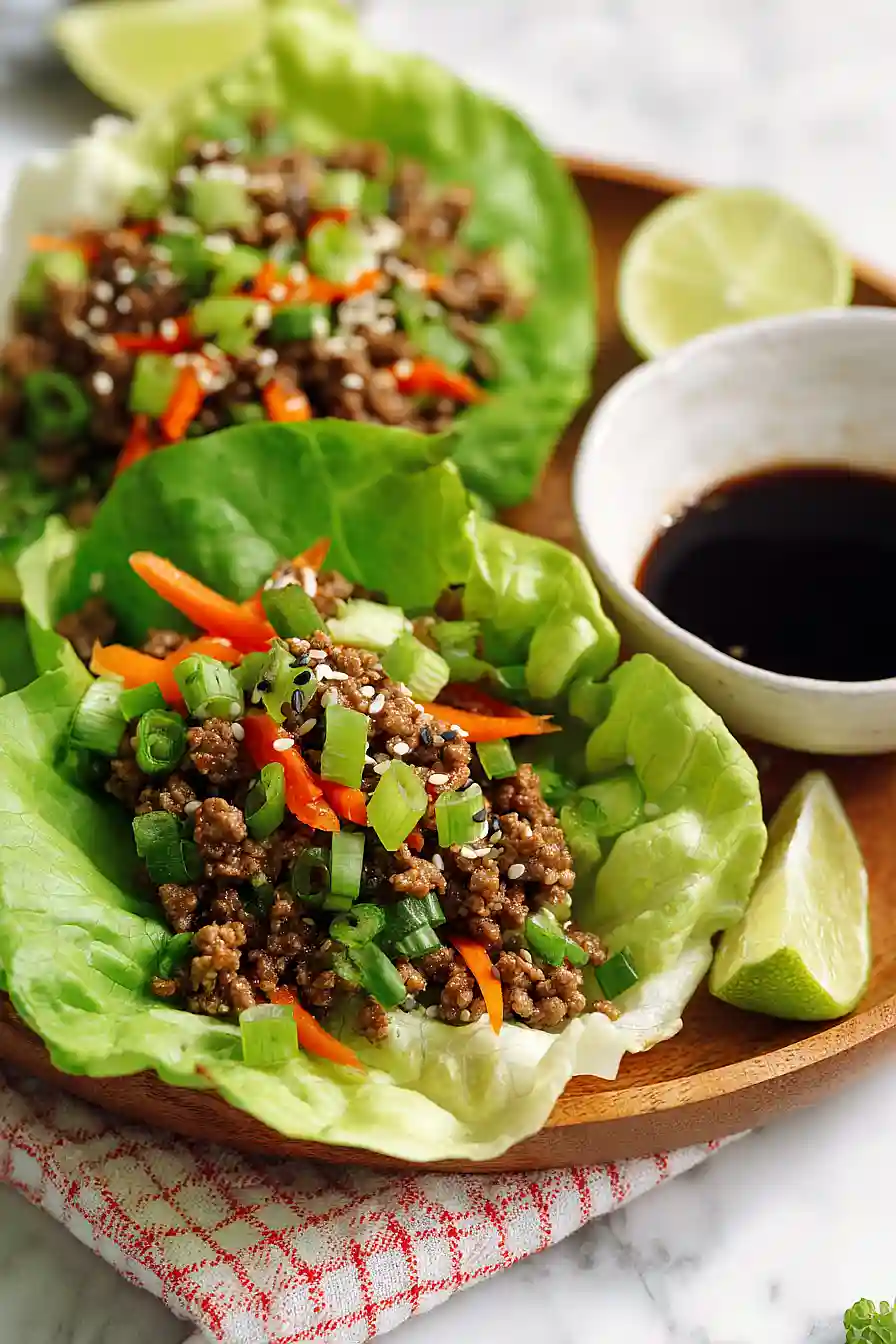 Low Calorie Ground Beef Lettuce Wraps