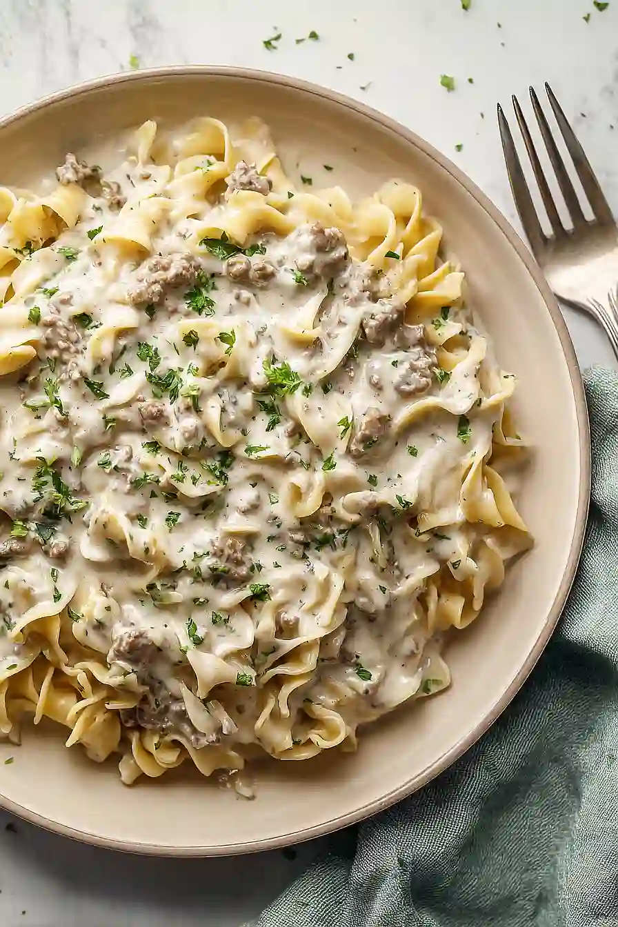One-Pot Beef Stroganoff Pasta