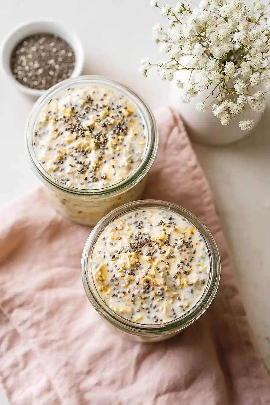 overnight oats with coconut milk and chia seeds