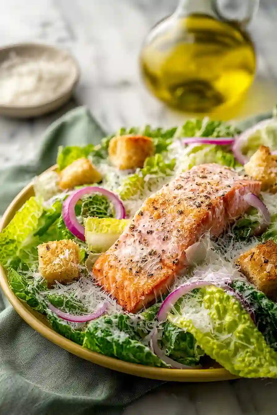 parmesan crusted salmon caesar salad