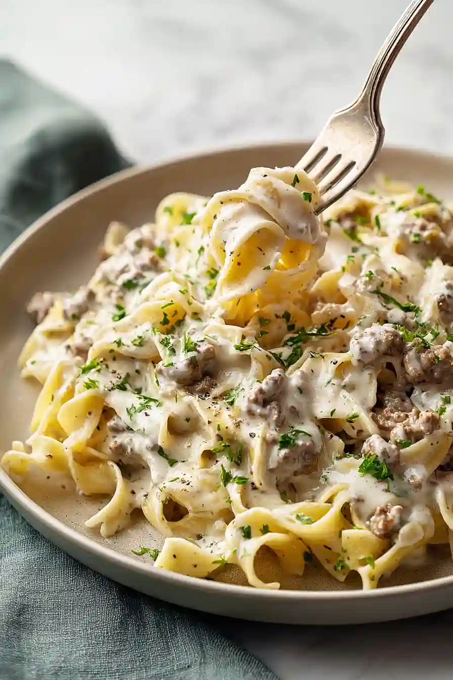 One-Pot Beef Stroganoff Pasta