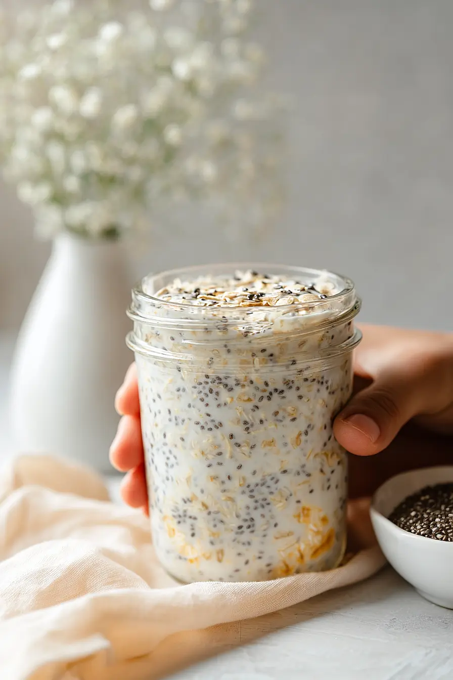 overnight oats with coconut milk and chia seeds