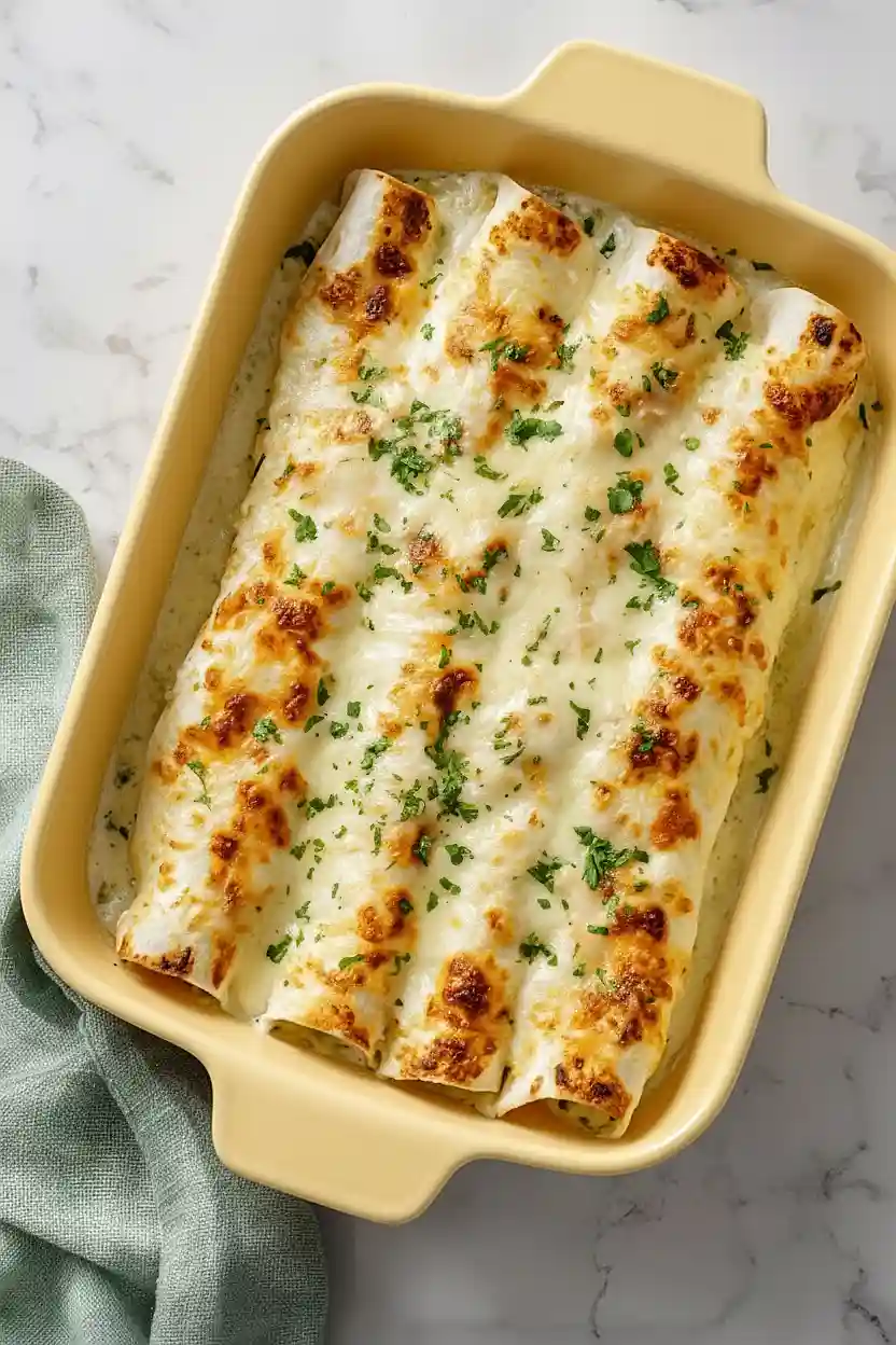 chicken enchiladas with white sauce