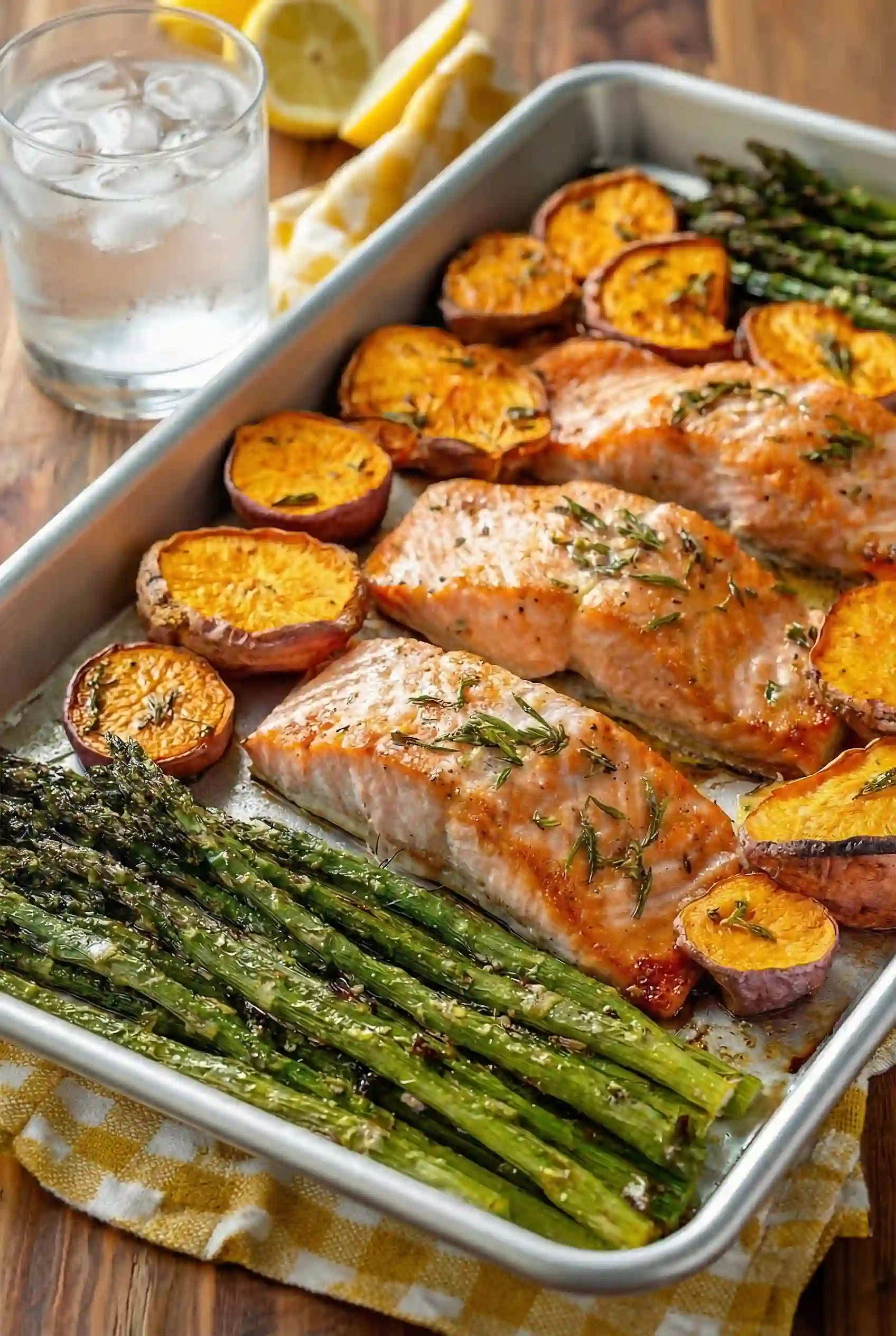 sheet pan salmon asparagus and sweet potatoes
