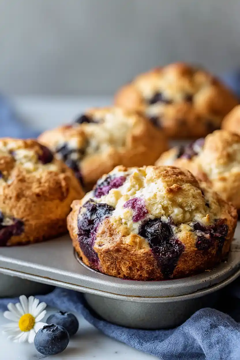 blueberry cottage cheese muffins