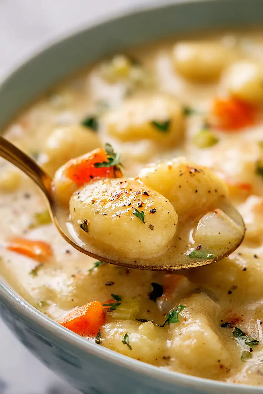 vegetarian potato gnocchi soup