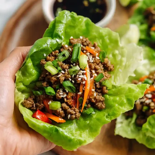 Low Calorie Ground Beef Lettuce Wraps
