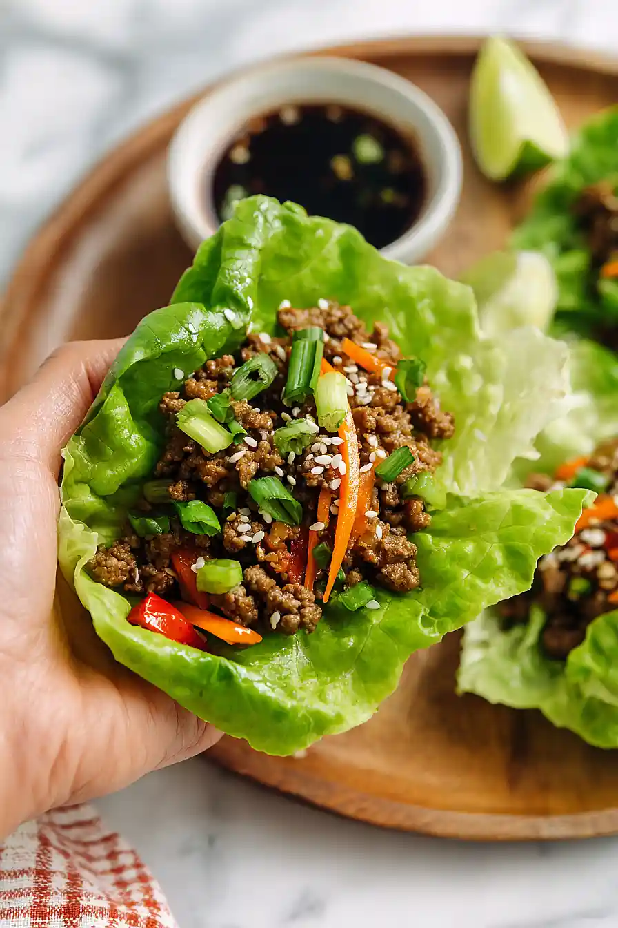 Low Calorie Ground Beef Lettuce Wraps