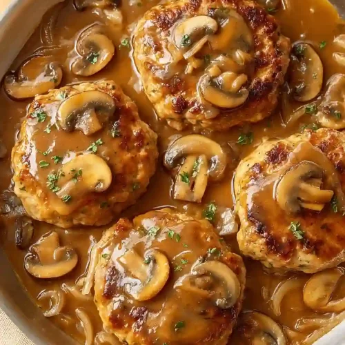 ground turkey patty with gravy