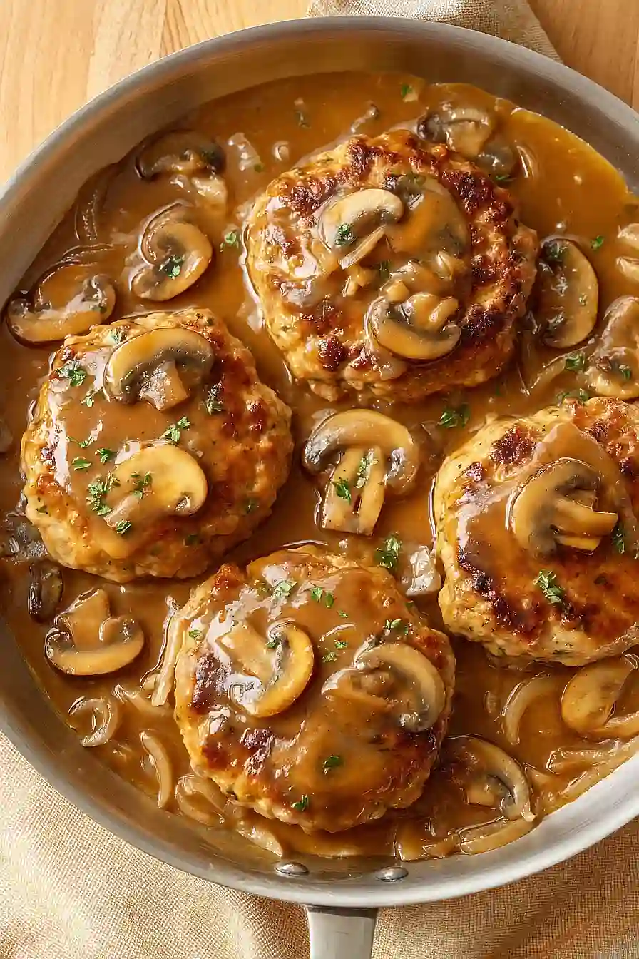 ground turkey patty with gravy