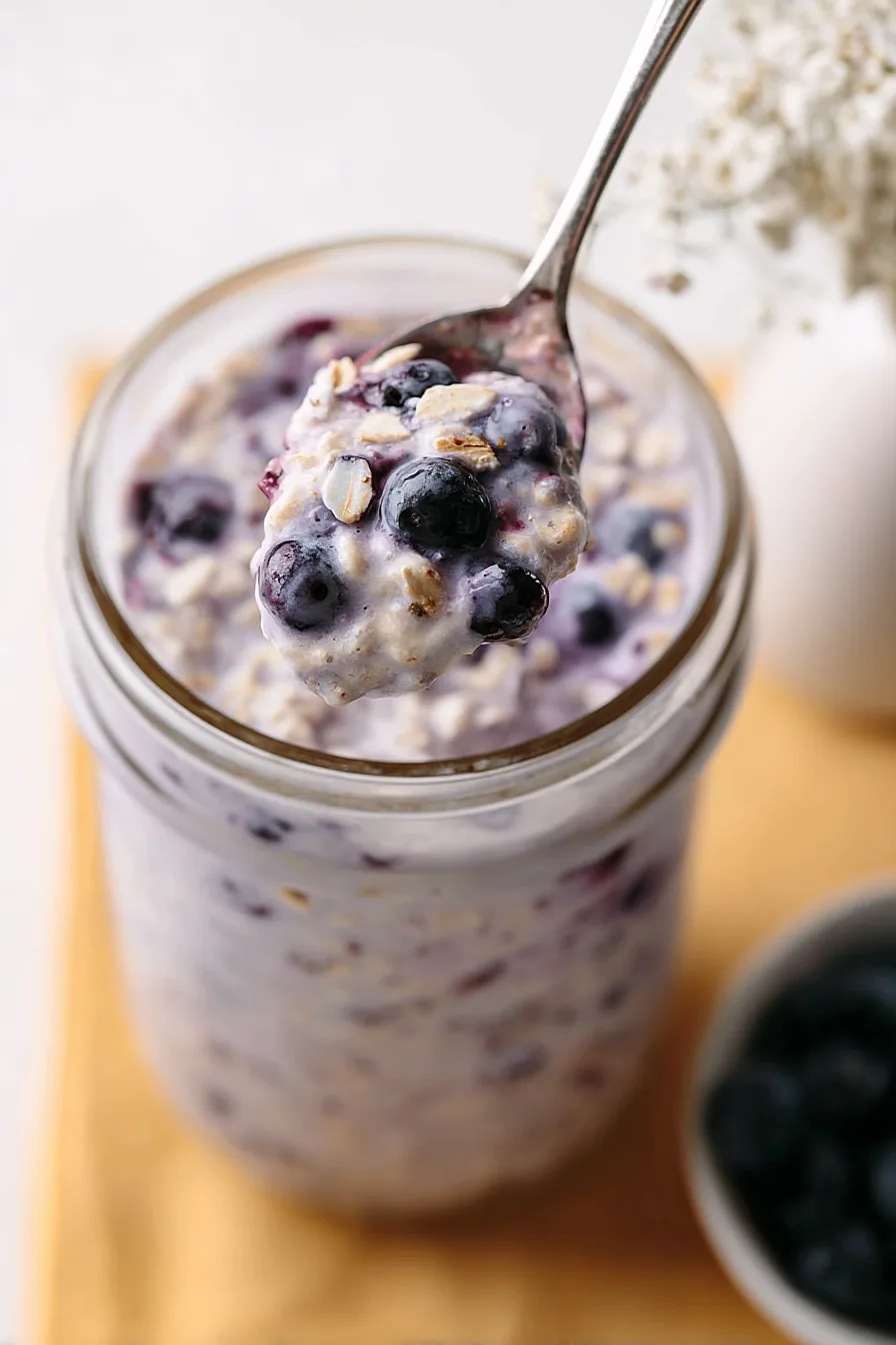 blueberry overnight oats with coconut milk