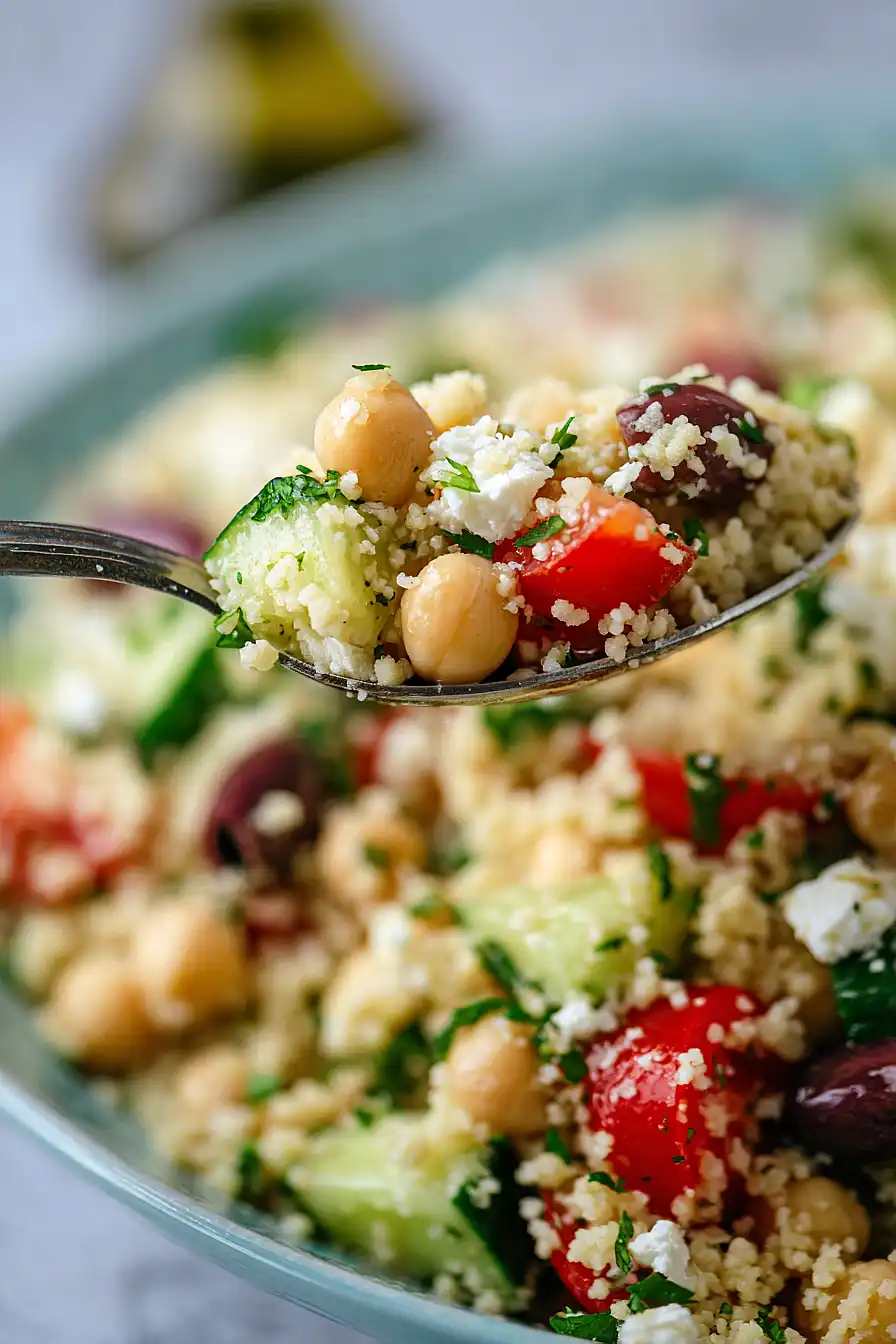 mediterranean couscous chickpea salad