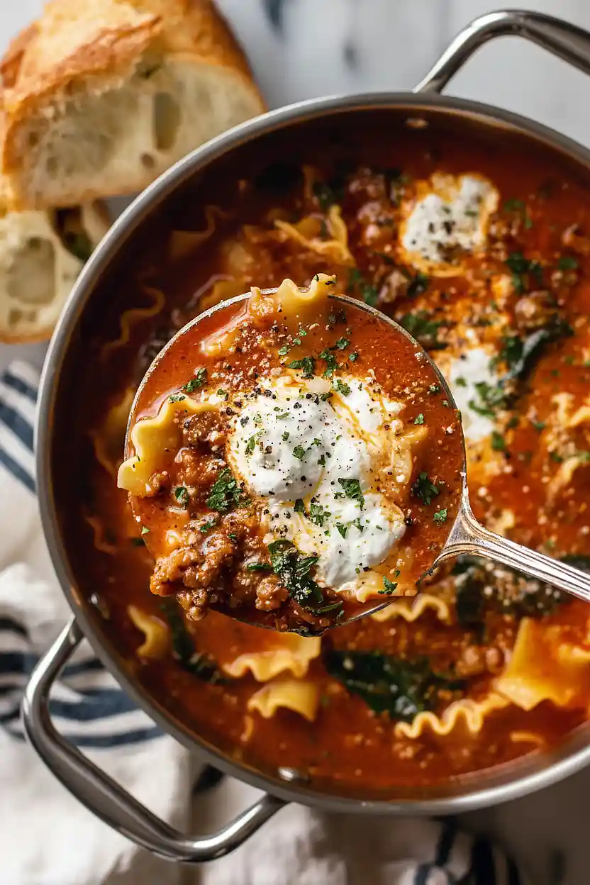 lasagna soup with cottage cheese