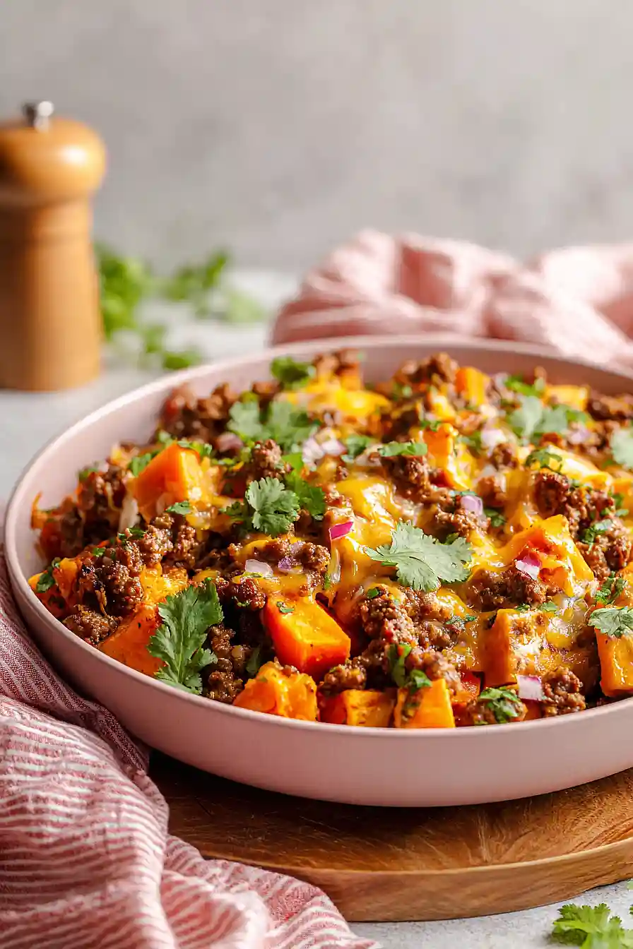 ground beef and sweet potato skillet